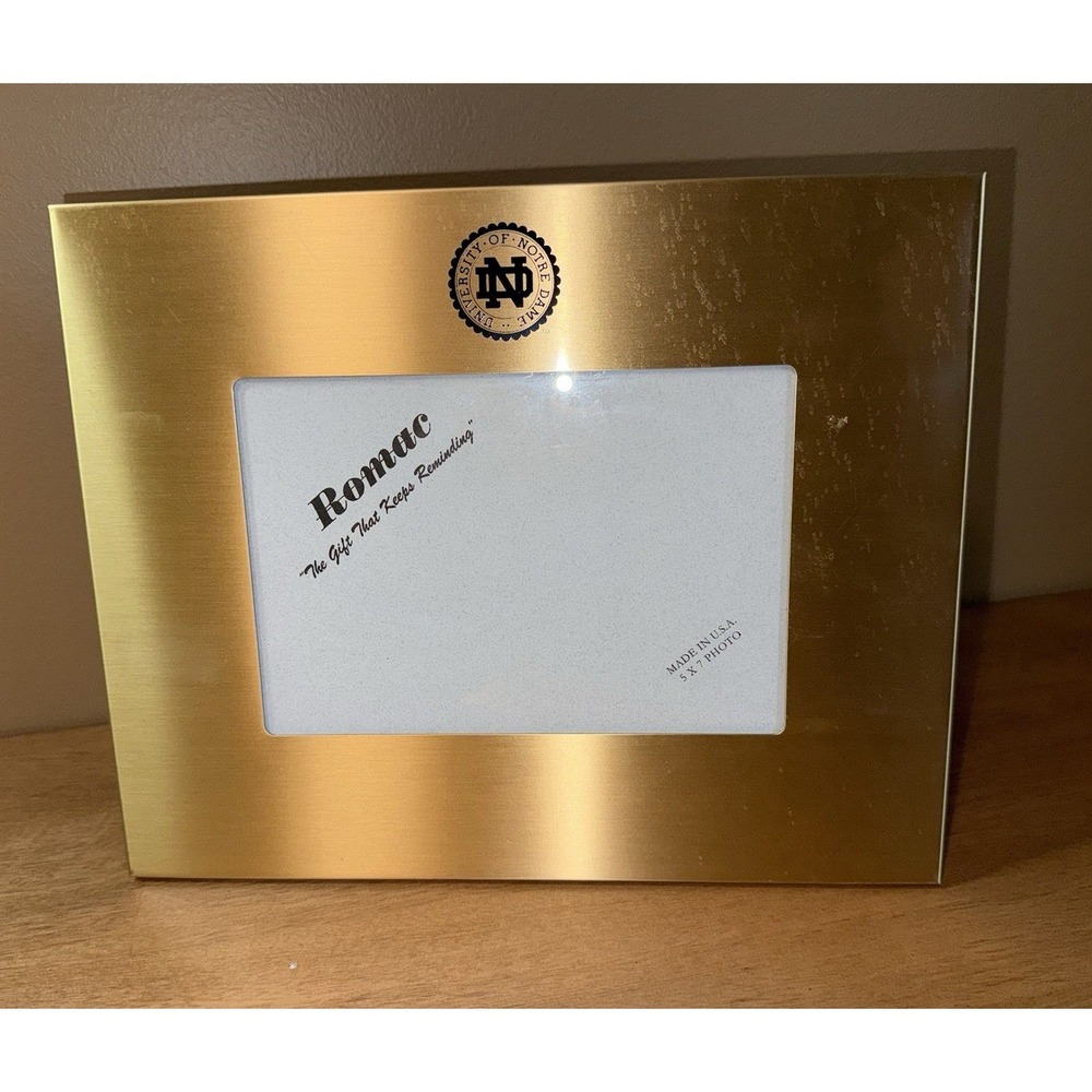 Romac University of Notre Dame Gold Tone 5x7 Picture Frame Fighting Irish NCAA